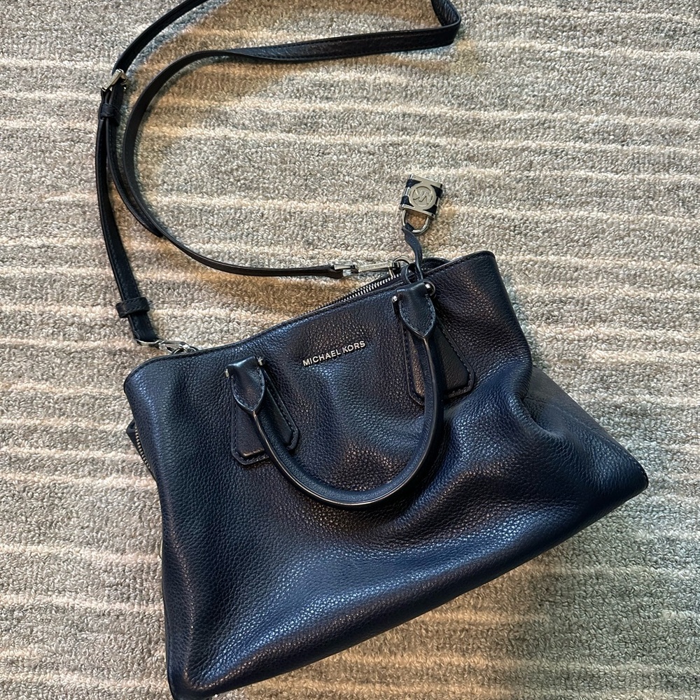 Michael Kors Navy Blue Leather Crossbody Bag